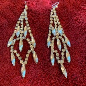Antique rhinestone drop earrings